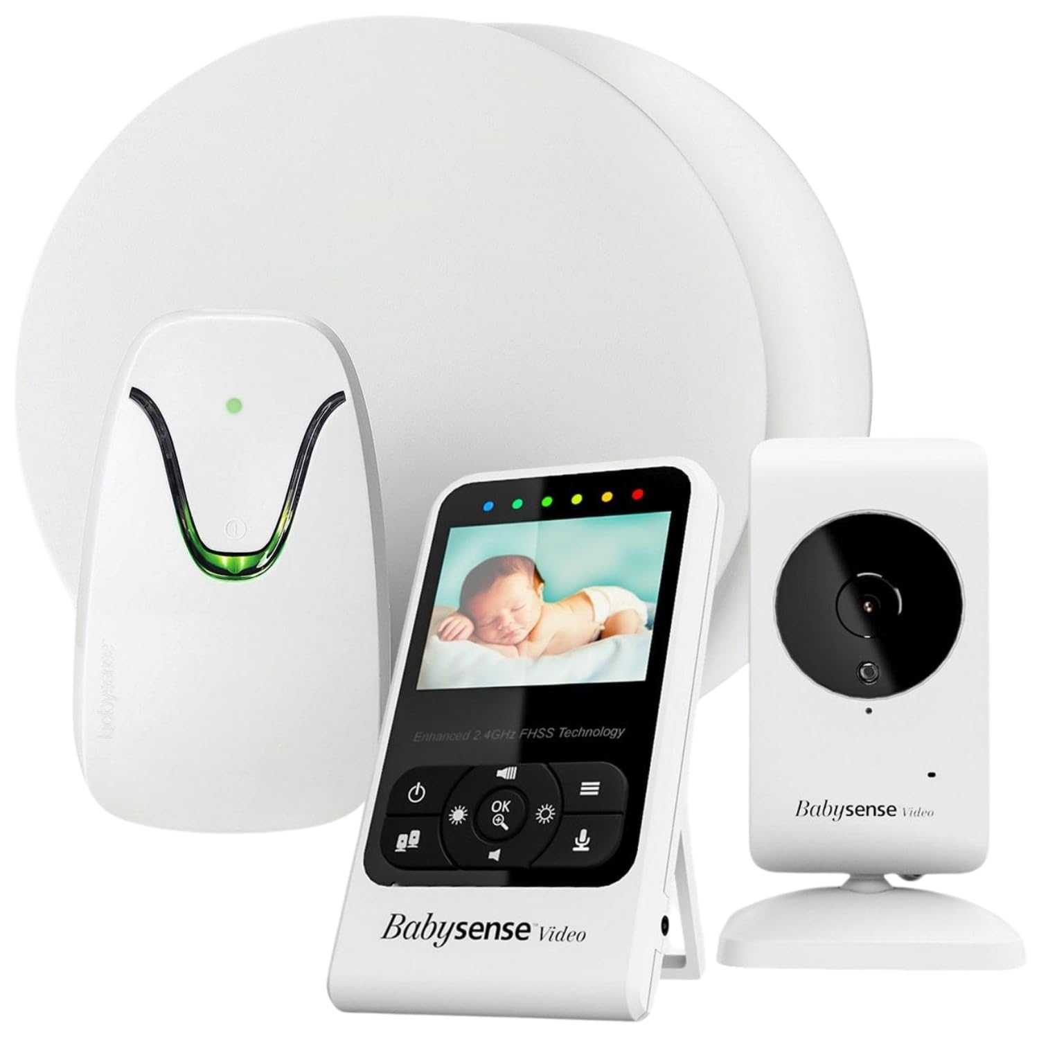 Babysense Video & Movement Monitor - Video Baby Monitor with Motion Detection Bundle Pack - Video Monitor V24R with Babysense 7 Under-The-Mattress Monitor