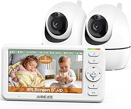 Babysense 5 inch HD Non WiFi Split-Screen Baby Monitor with two cameras