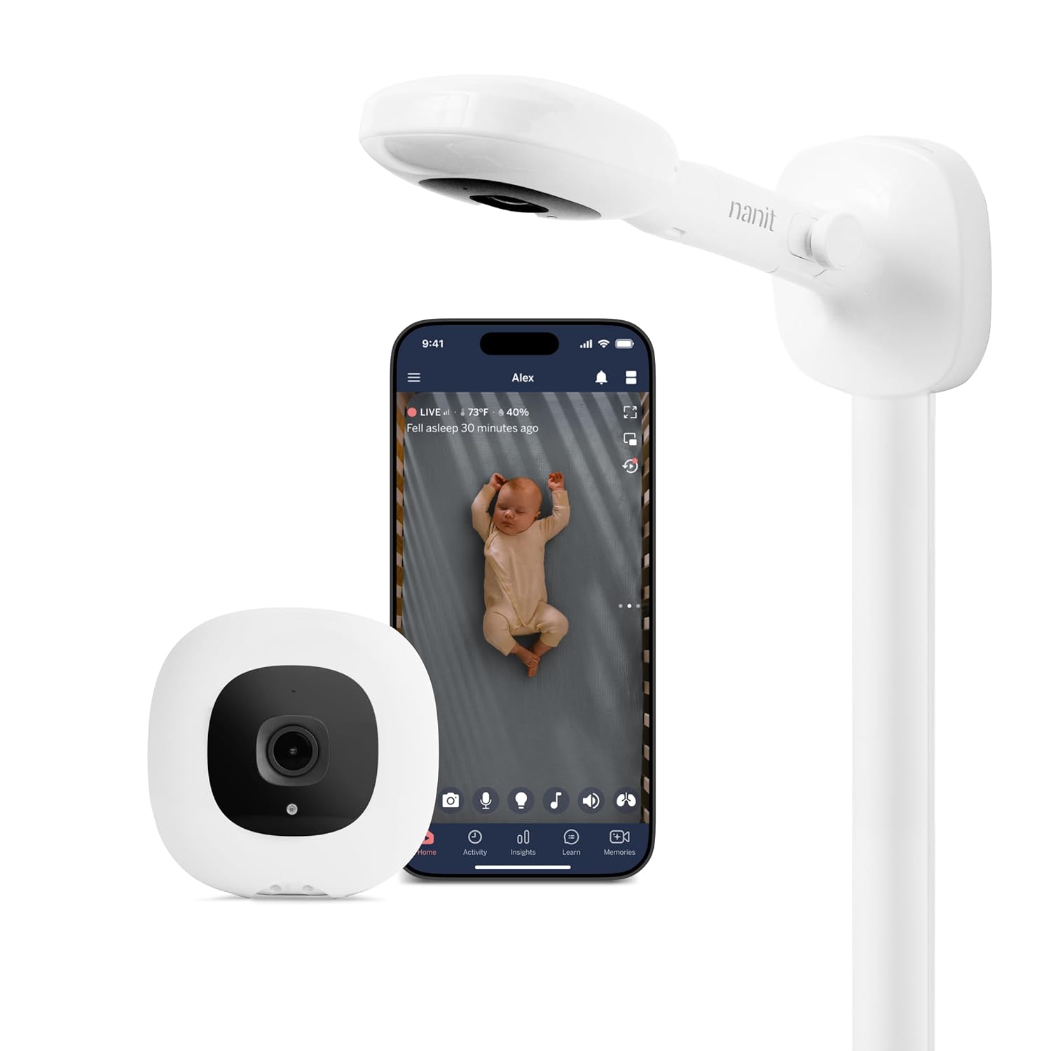 Nanit Smart Baby Video Monitor with Camera and Wall Mount