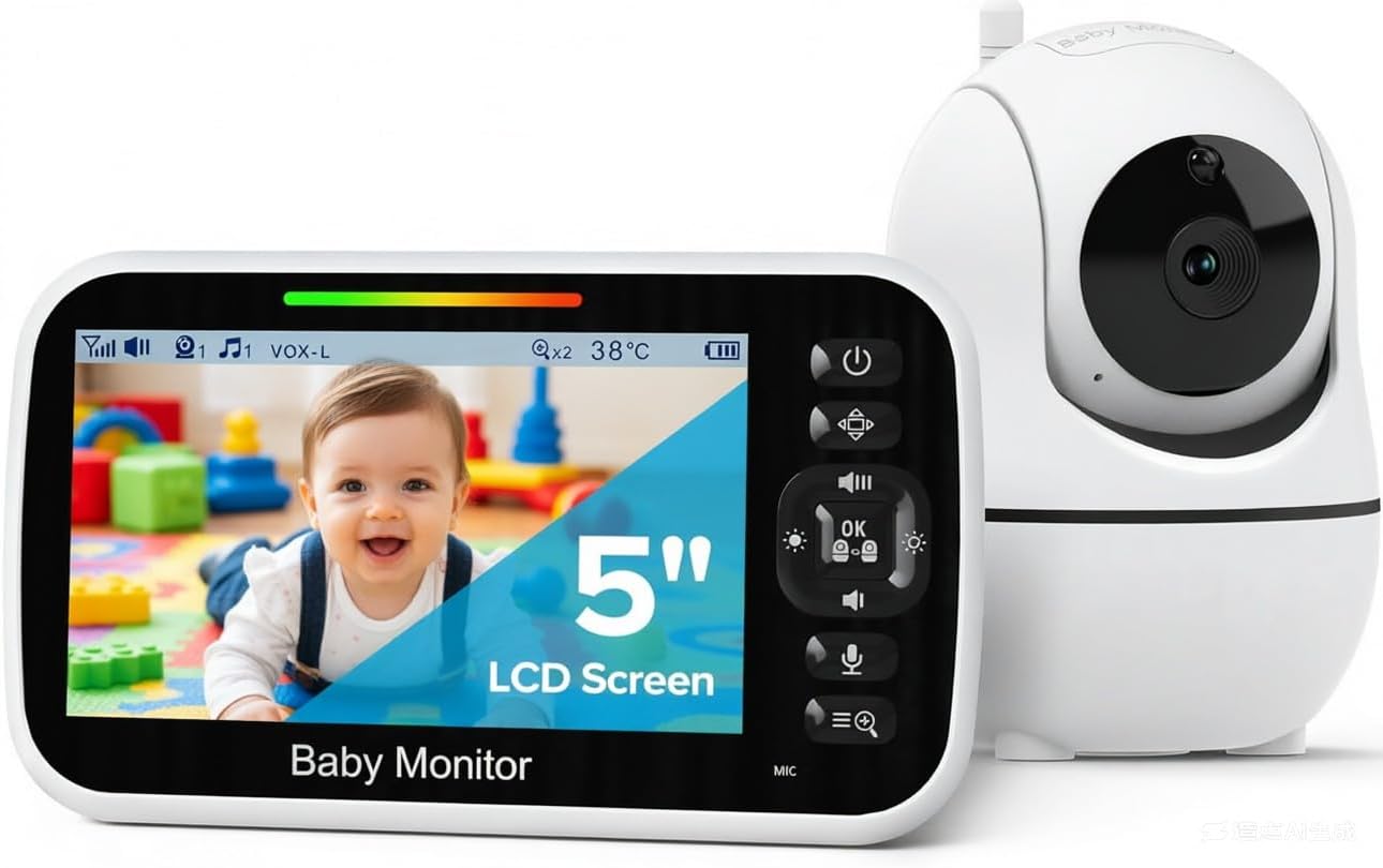 GoodBaby 5 Inch Baby Monitor with Camera and Audio No WiFi